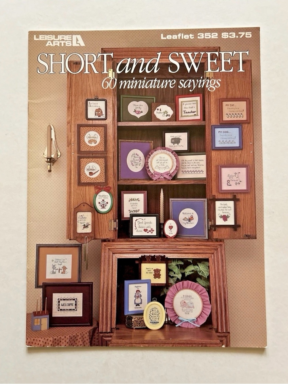 Vintage 1985 Leisure Arts Short and Sweet Mini Cross Stitch Patterns Leaflet 352